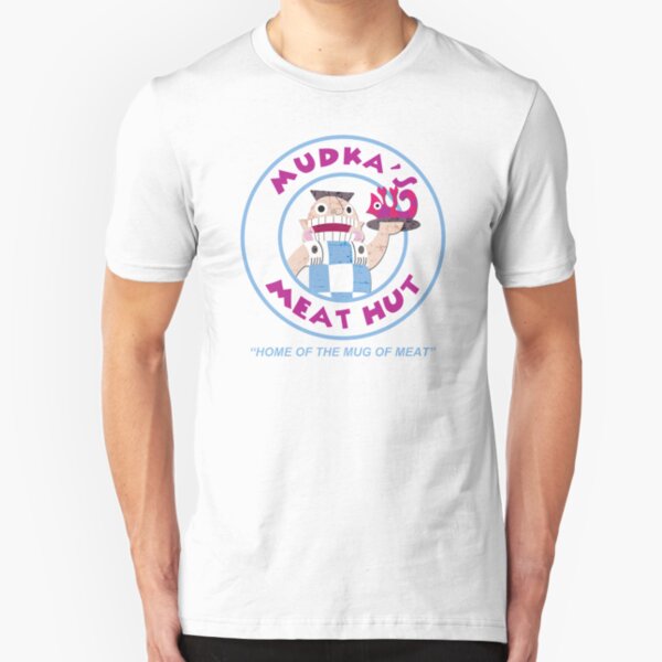 Mudka's Meat Hut Logo Slim Fit T-Shirt