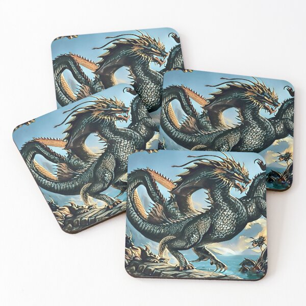 Item preview, Epic Eastern Mythological Dragon - Azure Scales Fantasy Creature Art  designed and sold by SergioMiklos.