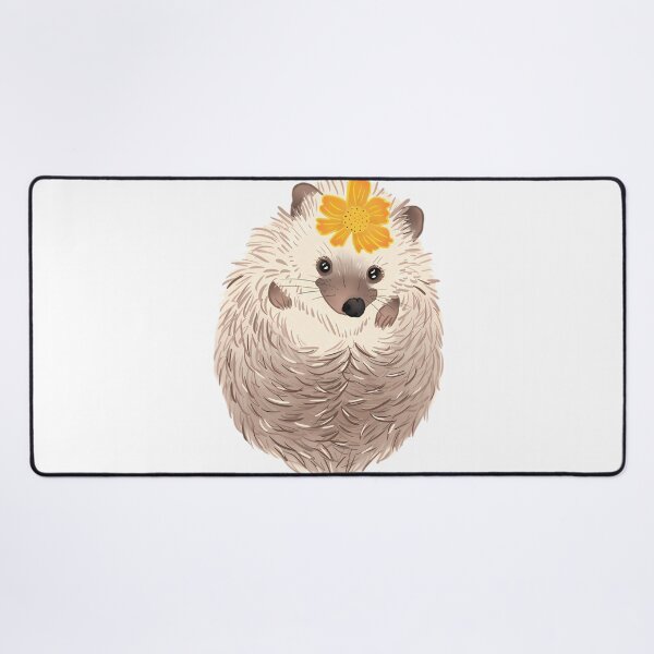 Artikelvorschau, Niedlicher Igel mit gelber Blume – Illustration eines Waldtieres entworfen und verkauft von WebTucker.