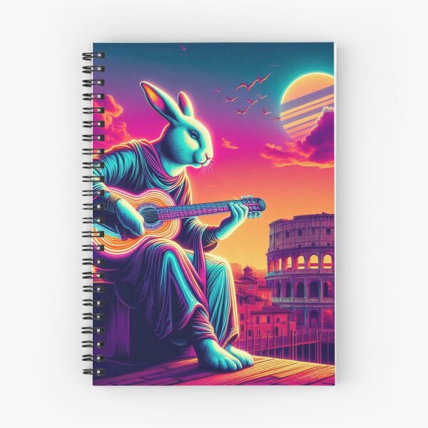 Item preview, "Serenata celestial en Roma – Guitarrista conejo psicodélico" designed and sold by Dogandesighn.