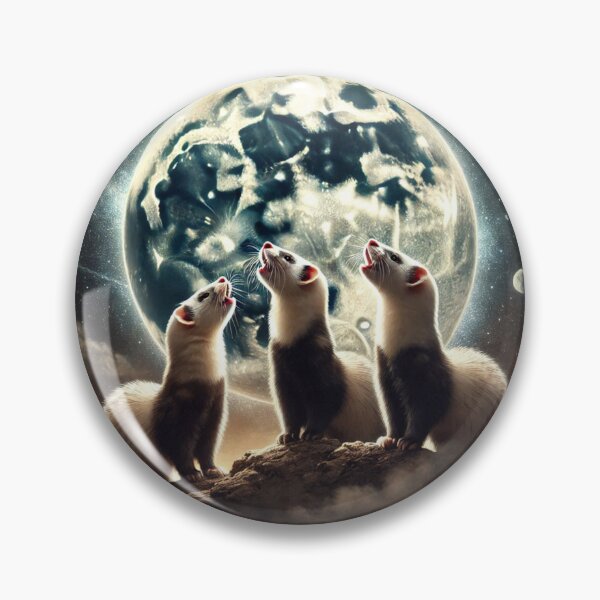 Item preview, Ferrets Howling At The Moon Funny Space Design designed and sold by Jcat7.
