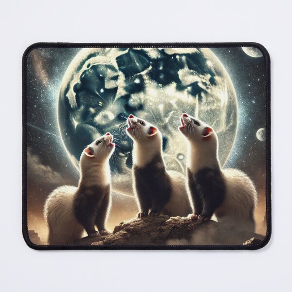 Item preview, Ferrets Howling At The Moon Funny Space Design designed and sold by Jcat7.