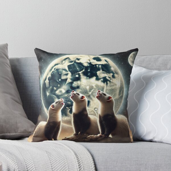 Item preview, Ferrets Howling At The Moon Funny Space Design designed and sold by Jcat7.