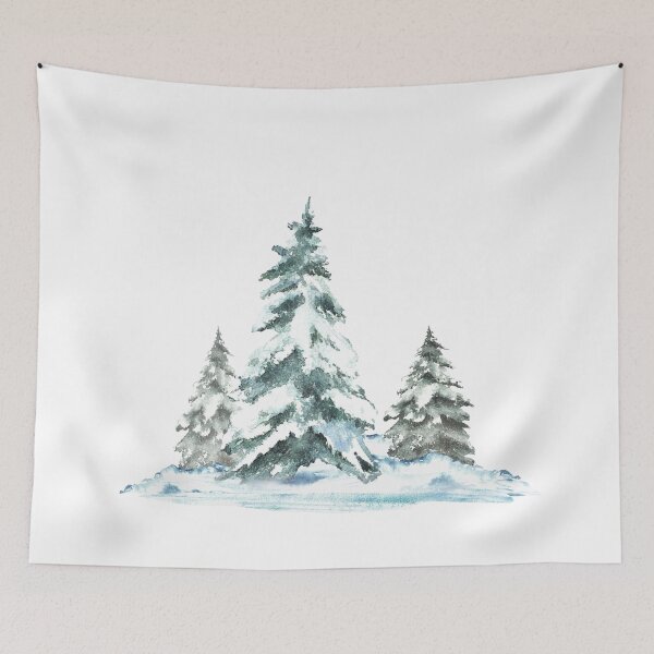 Item preview, Winter Spruce, pine, coniferous snow covered Christmas fir trees. Snowy forest landscape. Watercolor designed and sold by BartolArt.
