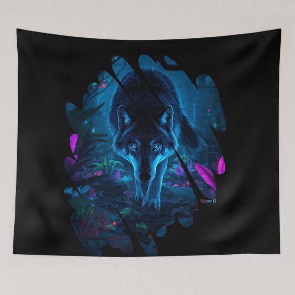 Item preview, Wolf prowling a neon jungle in Augmented reality 1 designed and sold by Neon G.