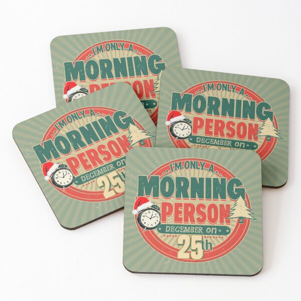 Item preview, I’m Only a Morning Person on December 25th – Funny Christmas Retro Typography Design designed and sold by ArtBySylvia.