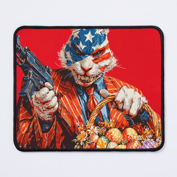 Item preview, Patriotic Psycho Bunny with Rifle and Easter Basket designed and sold by Anastasiia Yurevych.