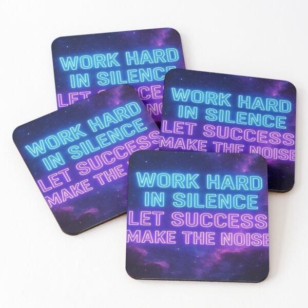 Item preview, Work Hard in Silence - Neon Galaxy Motivational Poster designed and sold by EchoAesthetics.