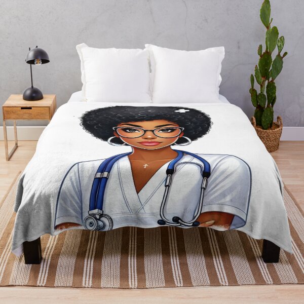 Item preview, Stylish Black Nurse with Glasses | Confident Healthcare Art designed and sold by Lulunza.