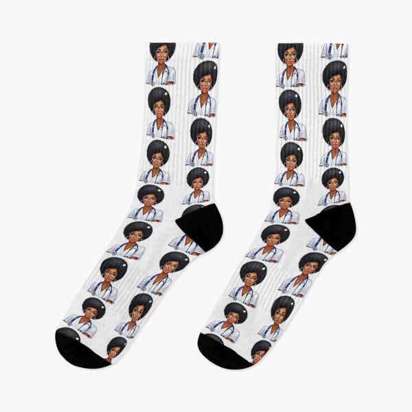 Item preview, Stylish Black Nurse with Glasses | Confident Healthcare Art designed and sold by Lulunza.