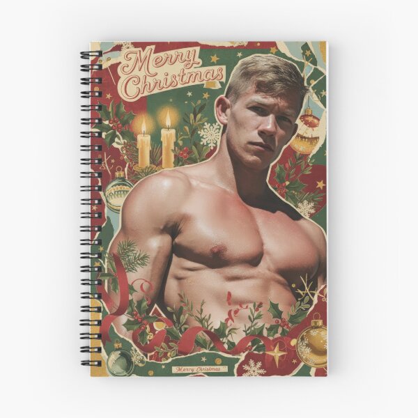Item preview, Muscular Blonde Gay Collage Christmas Card designed and sold by Atlas Kai.