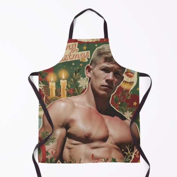 Item preview, Muscular Blonde Gay Collage Christmas Card designed and sold by Atlas Kai.