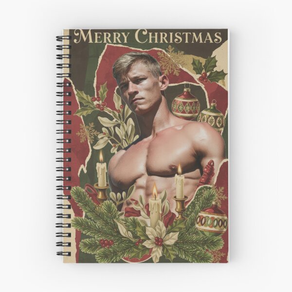 Item preview, Shirtless Blonde Man with Christmas Ornaments designed and sold by Atlas Kai.