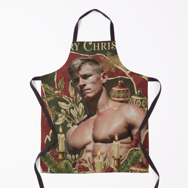 Item preview, Shirtless Blonde Man with Christmas Ornaments designed and sold by Atlas Kai.