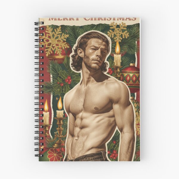 Item preview, Vintage Holiday Card with Muscular Athlete designed and sold by Atlas Kai.