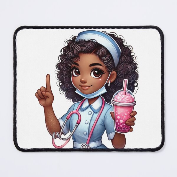 Item preview, Cute Black Nurse with Drink | Fun Nursing Life Design designed and sold by Lulunza.