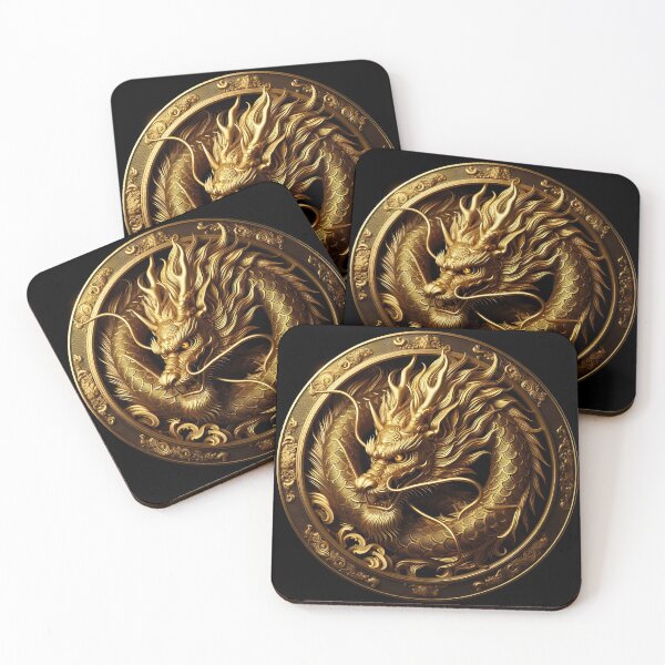 Artikelvorschau, goldener Drache entworfen und verkauft von GalleryBrisArt.