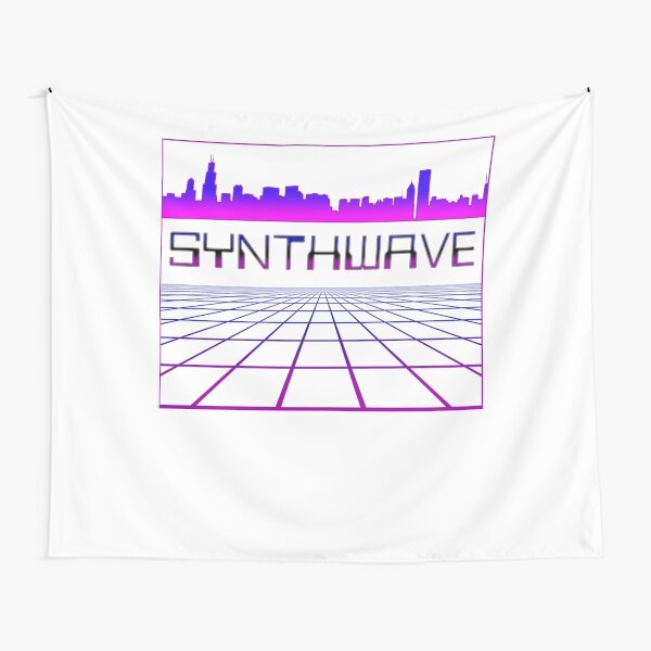 Synthwave, Retrowave Design For The Eighties Music Lovers Tapestry