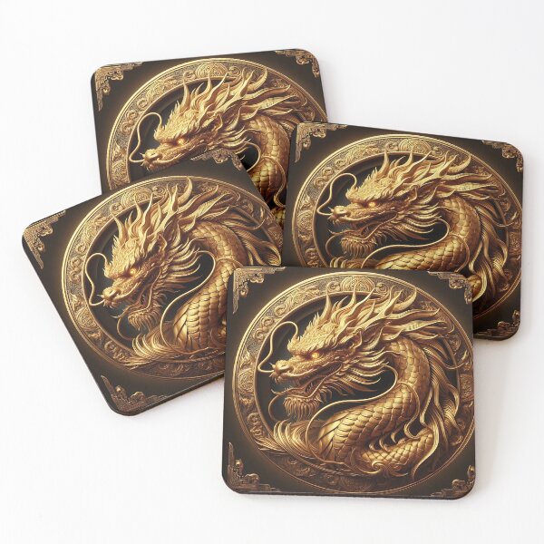 Artikelvorschau, goldener Drache entworfen und verkauft von GalleryBrisArt.