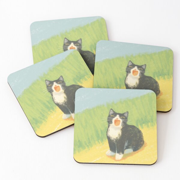 Item preview, Tuxedo cat meowing designed and sold by xiao xuans.