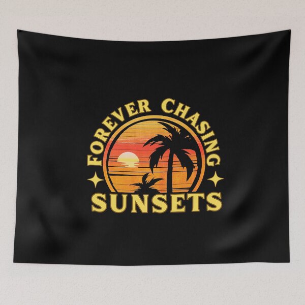 Item preview, Forever Chasing Sunsets – Vintage Sunset Graphic for Beach Lovers designed and sold by Sun Sand & Sea Art.