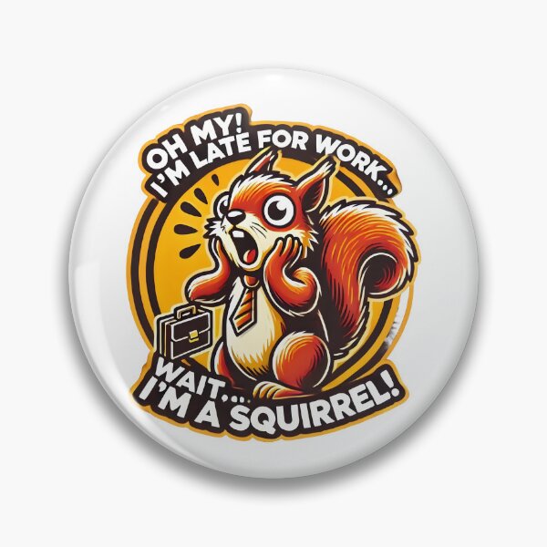 Item preview, Funny Squirrel Late for Work Cartoon T-Shirt Design. designed and sold by The-T-In-Retro.