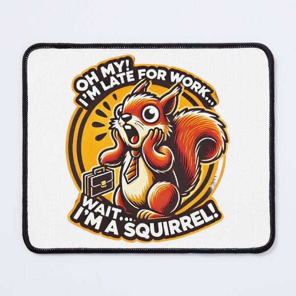 Item preview, Funny Squirrel Late for Work Cartoon T-Shirt Design. designed and sold by The-T-In-Retro.