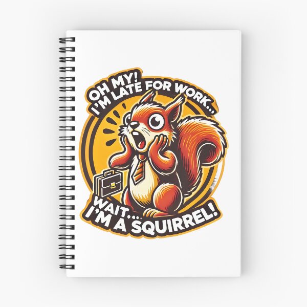 Item preview, Funny Squirrel Late for Work Cartoon T-Shirt Design. designed and sold by The-T-In-Retro.