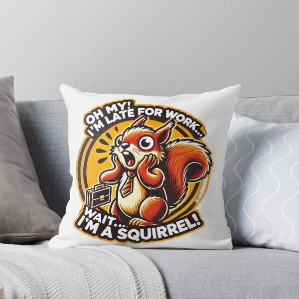 Item preview, Funny Squirrel Late for Work Cartoon T-Shirt Design. designed and sold by The-T-In-Retro.