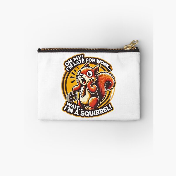 Item preview, Funny Squirrel Late for Work Cartoon T-Shirt Design. designed and sold by The-T-In-Retro.