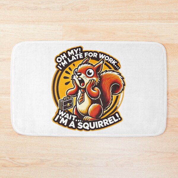 Item preview, Funny Squirrel Late for Work Cartoon T-Shirt Design. designed and sold by The-T-In-Retro.