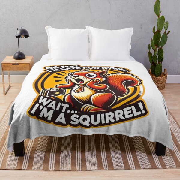 Item preview, Funny Squirrel Late for Work Cartoon T-Shirt Design. designed and sold by The-T-In-Retro.
