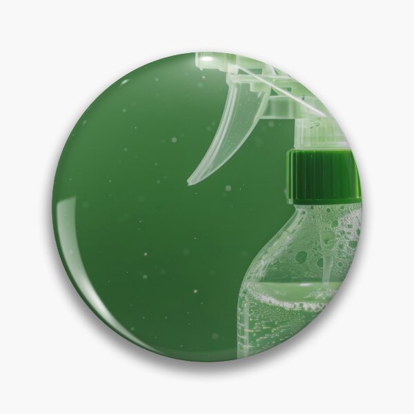 Item preview, Spray bottle with green liquid and foam on green background, AI Generated designed and sold by dvoevnore.