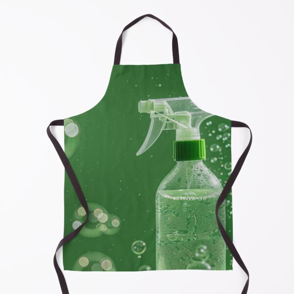 Item preview, Spray bottle with green liquid and foam on green background, AI Generated designed and sold by dvoevnore.