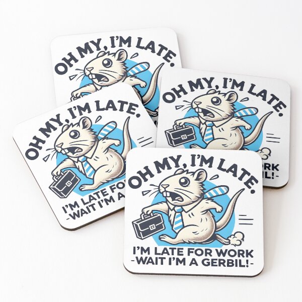 Item preview, Funny gerbil rushing to work with briefcase cartoon. designed and sold by The-T-In-Retro.