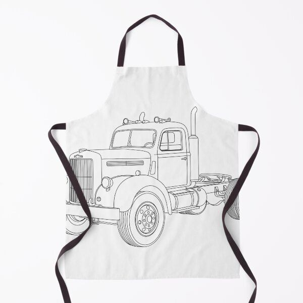 Item preview, Classic American Prime Mover Truck Line Art designed and sold by skgraphictrafic.
