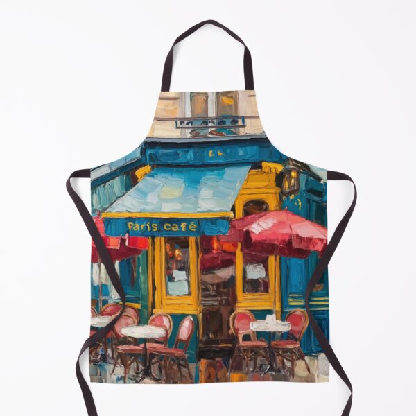 Item preview, Charming French Café with Blue Awning | Street Scene designed and sold by CARRAANN.