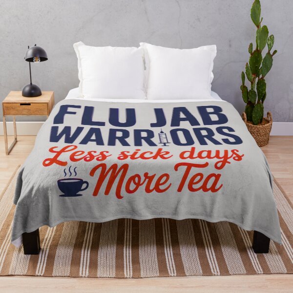 Item preview, Flu-Jab Warriors: Less Sick Days, More Tea designed and sold by elynne9.