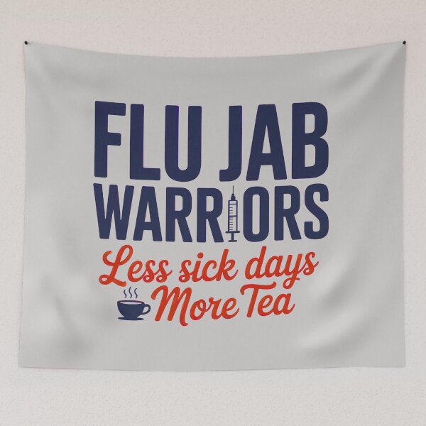 Item preview, Flu-Jab Warriors: Less Sick Days, More Tea designed and sold by elynne9.