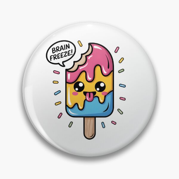 Item preview, Colorful Kawaii Ice Cream - Fun "Brain Freeze" Illustration designed and sold by drchzak.