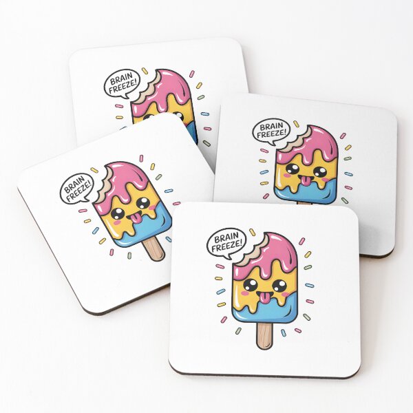 Item preview, Colorful Kawaii Ice Cream - Fun "Brain Freeze" Illustration designed and sold by drchzak.