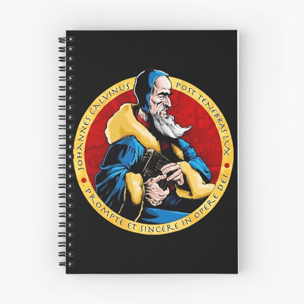 Item preview, John Calvin: Post Tenebras Lux | Prompte et Sincere | Retro Protestant Reformation Illustration designed and sold by AveCruxT.