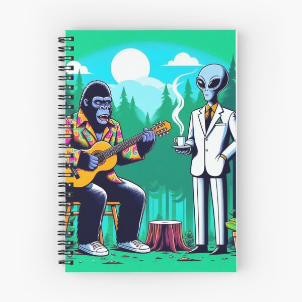 Item preview, Moonlit Jam: Gorilla & Alien Forest Vibes designed and sold by Dogandesighn.