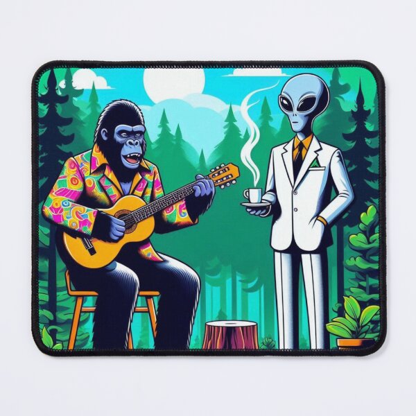 Item preview, Moonlit Jam: Gorilla & Alien Forest Vibes designed and sold by Dogandesighn.