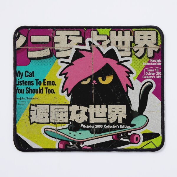 Item preview, My Cat Listens To Emo T-Shirt: Pop Punk Skateboard Retro 2003 designed and sold by IAPICTURE.