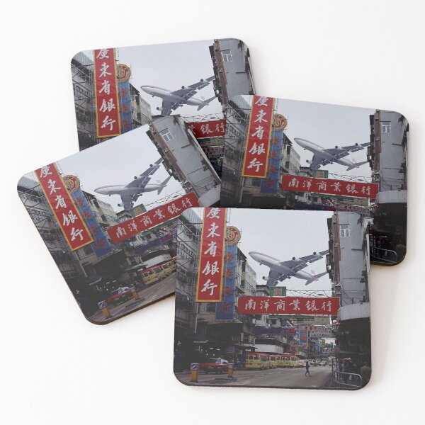 Item preview, United Airlines Landing at Kai Tak – Epic Aviation Art 1990 designed and sold by Myōhō Print Co..