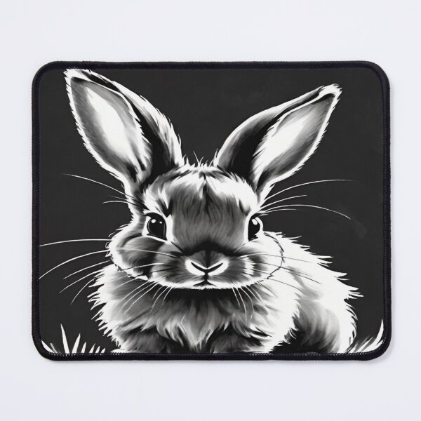 Item preview, Monochrome Bunny – Black and White Animal Art designed and sold by DreamistStore.
