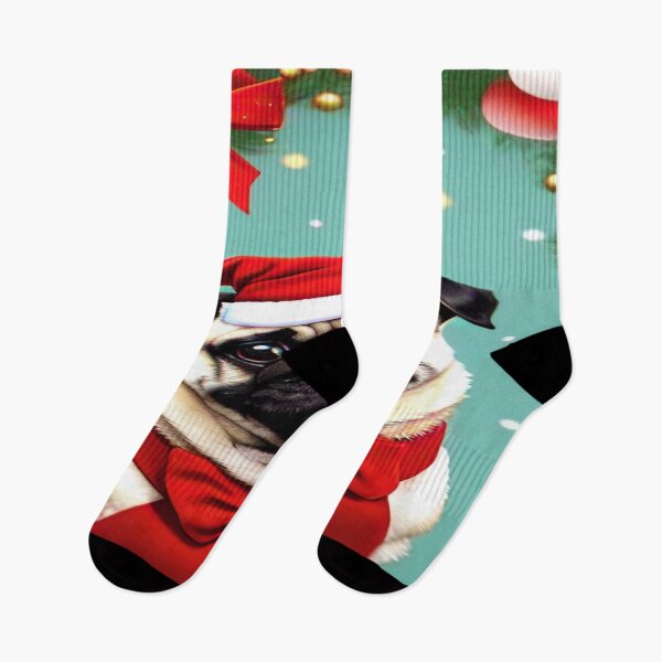 Item preview, Christmas Pug – Cute Holiday Dog Art designed and sold by DreamistStore.