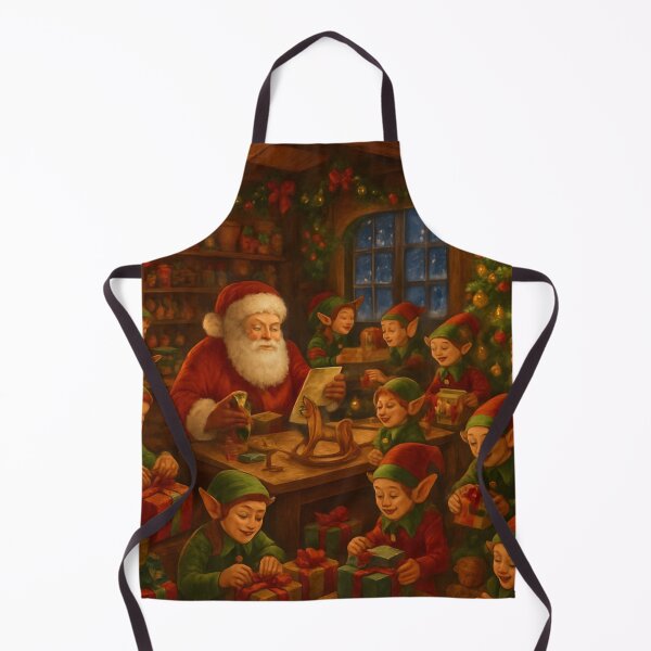 Item preview, Christmas illustration with AI: Santa Claus and the elves working in the Christmas workshop designed and sold by elrincondevero.