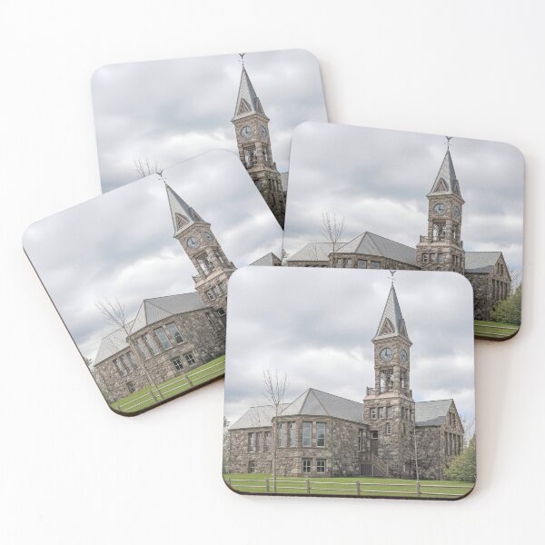 Item preview, Historic Stone Clock Tower School Building designed and sold by plugsnpixels.